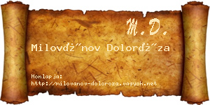 Milovánov Doloróza névjegykártya